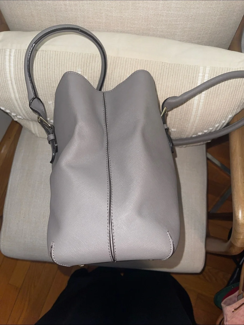 kate spade Gray Leather Satchel with Double Handles